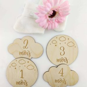 cartes étapes bois bébé