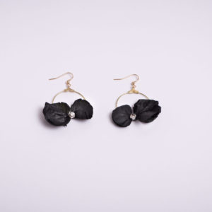 boucles d'oreille fleurs noires