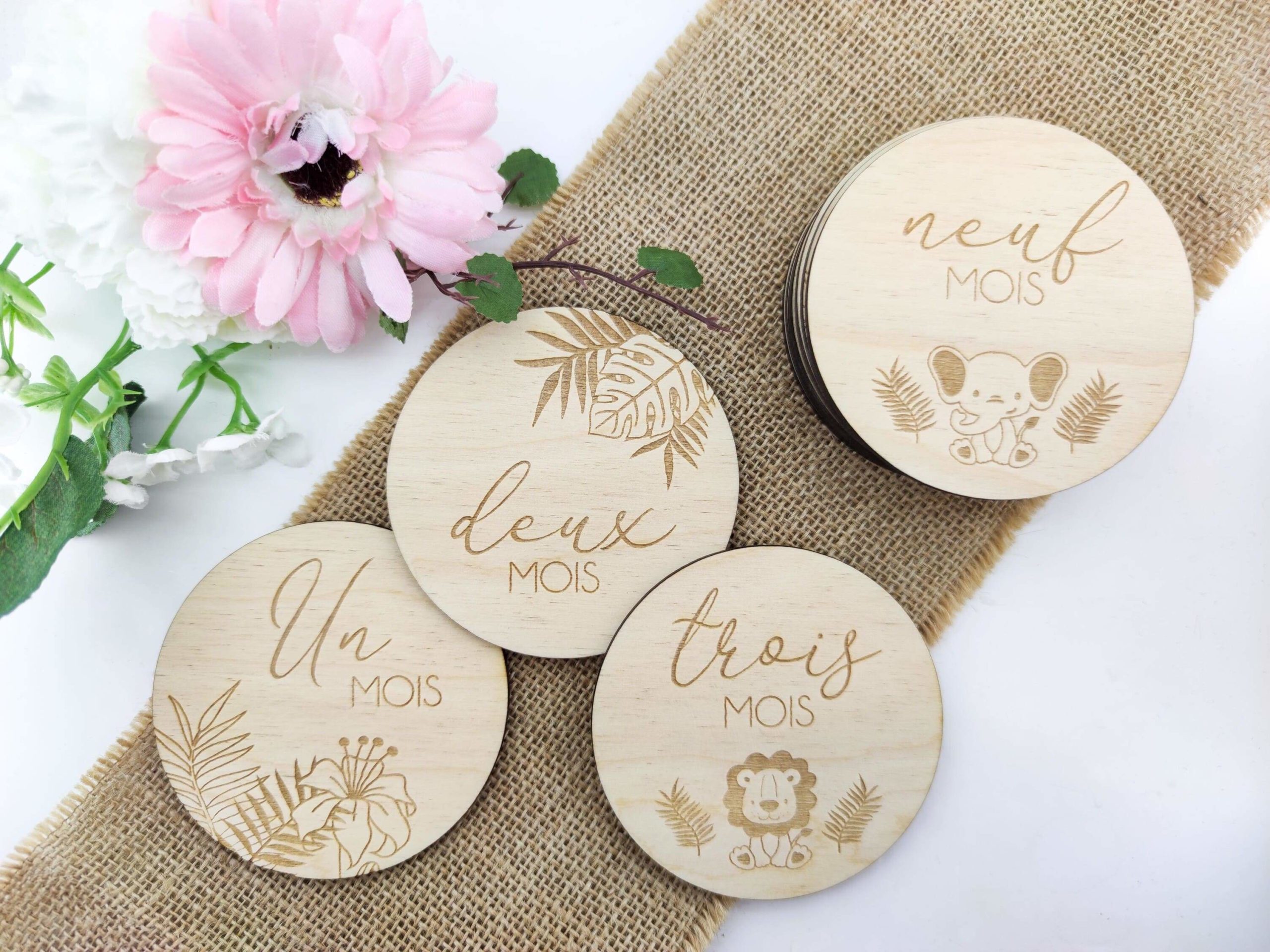 cartes-etapes-bebe-bois-jungle cartes étapes bébé