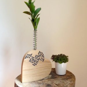 vase coeur bois france