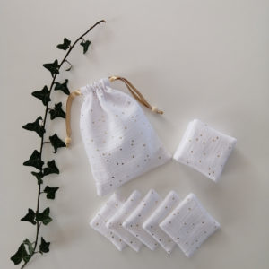 cotons lavables et pochon